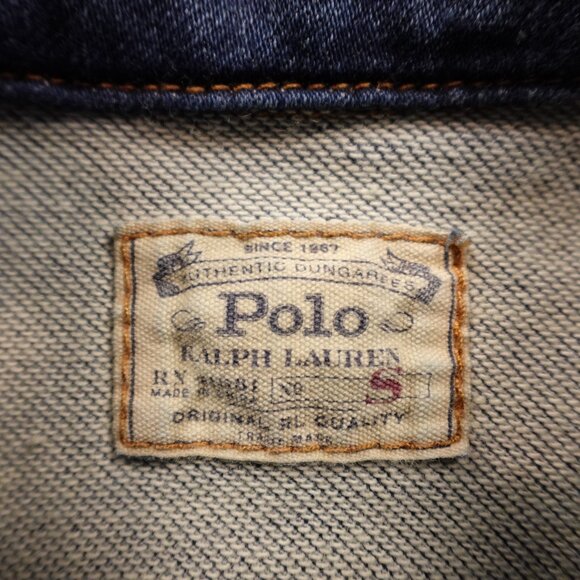 Polo Ralph Lauren Denim Trucker Jacket Kids Small Dark Wash Classic - Picture 2 of 9
